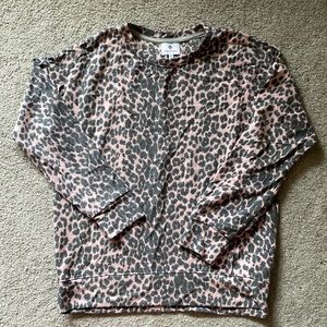 Sundry Pink and Grey Leopard sweatshirt